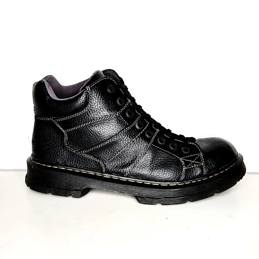 Dr Martens Morris Black Leather Lace Up Ankle Boots Mens Size 12